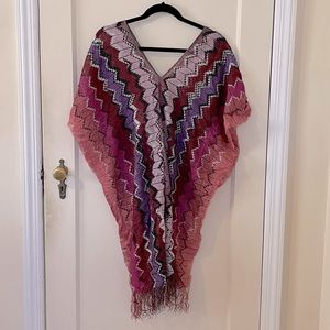 Missoni poncho with chevron print, one size